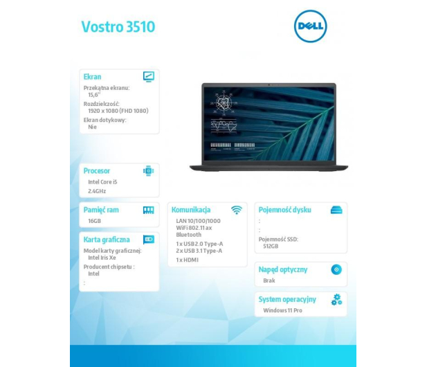 Dell Vostro 3510 i5-1135G7/16GB/512/Win11P - 1127624 - zdjęcie 5